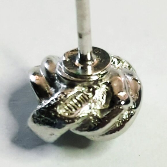 Vintage Swank Silver-Tone Knot Chain Tie Tack - Picture 4 of 4